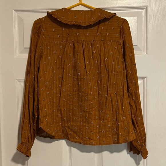 Pilcro Mustard Blouse with Subtle Embroidery - Picture 6 of 7